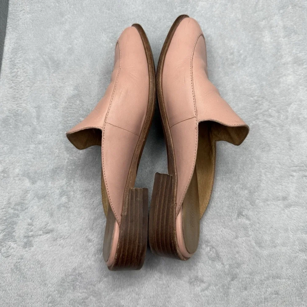 Madewell Frances Loafer Mules Women's 6.5 Blush Pink Leather Backless Flats